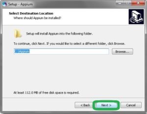 appium installation default